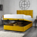 Cube Ottoman Bed with cube-inspired headboard by Dreamcraft Furniture