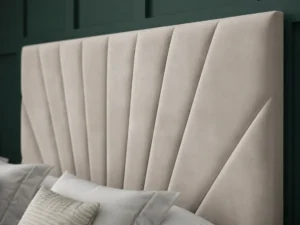 Sunrise Divan Bed Set With Footboard and radiating sun-inspired headboard by Dreamcraft Furniture