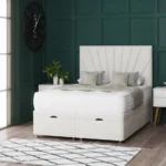 Sunrise Ottoman Bed with radiating sun-inspired headboard by Dreamcraft Furniture
