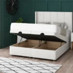 5 Panel Ottoman Bed with floor-standing wing headboard by Dreamcraft Furniture