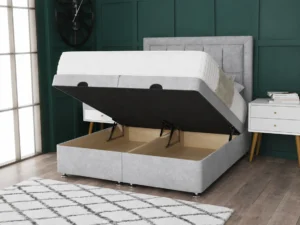 Venice Ottoman Bed with floor-standing wing headboard by Dreamcraft Furniture