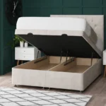 Chesterfield Ottoman Bed with diamond-tufted headboard by Dreamcraft Furniture