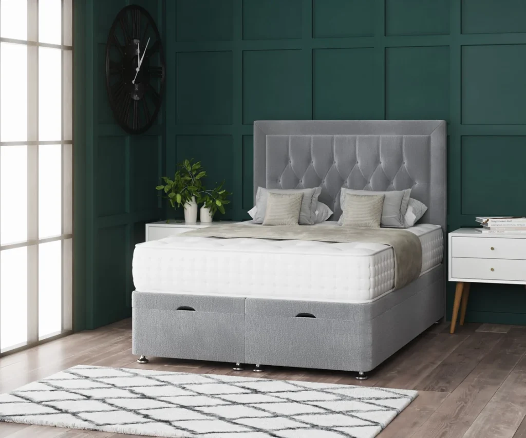 Miami Ottoman Bed with Chesterfield-inspired headboard by Dreamcraft Furniture