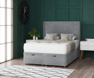 Savannah Ottoman Bed with floor-standing wing headboard by Dreamcraft Furniture