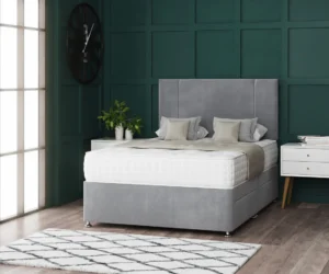 Porto Divan Bed Set with two vertical line headboard by Dreamcraft Furniture