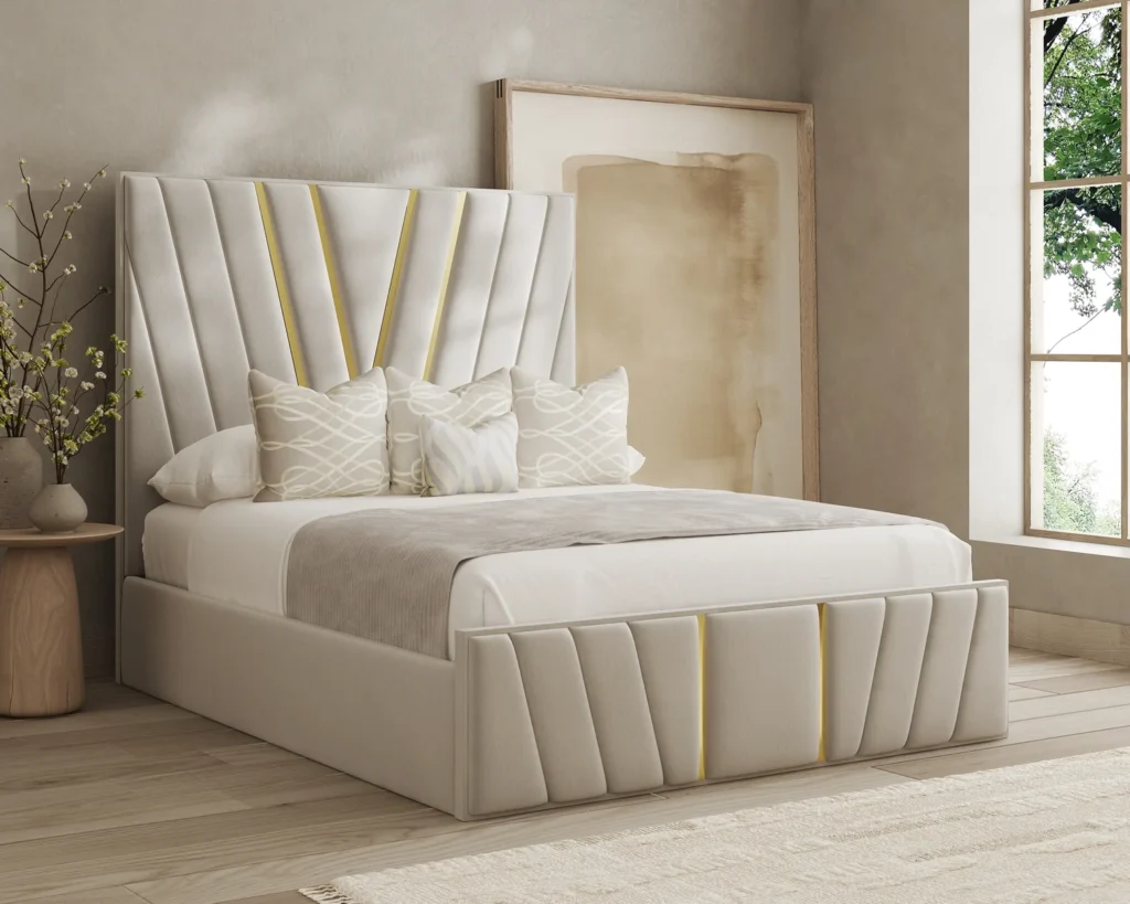Vanessa Gold Strip Bed Frame
