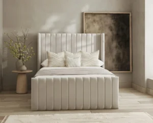 Dora Lined Wingback Bed Frame