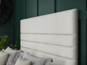 Paris Ottoman Bed with horizontal-lined headboard by Dreamcraft Furniture