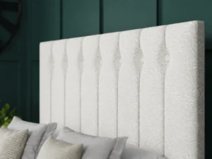 Florence Ottoman Bed with vertical-lined button-detail headboard by Dreamcraft Furniture