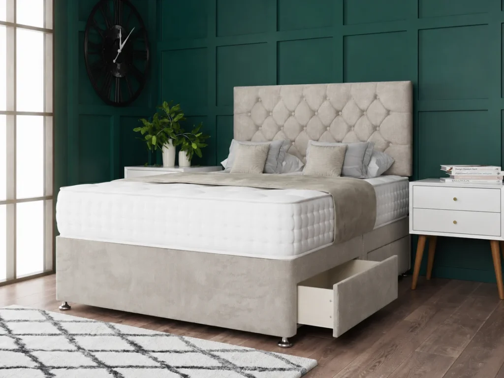 Princess Divan Bed Set with elegant stylish headboard by Dreamcraft Furniture
