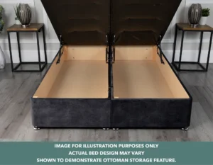 Paris Ottoman Storage Divan Bed With Headboard And Footboard
