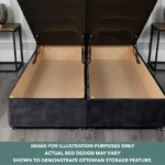 Florence Ottoman Bed with vertical-lined button-detail headboard by Dreamcraft Furniture